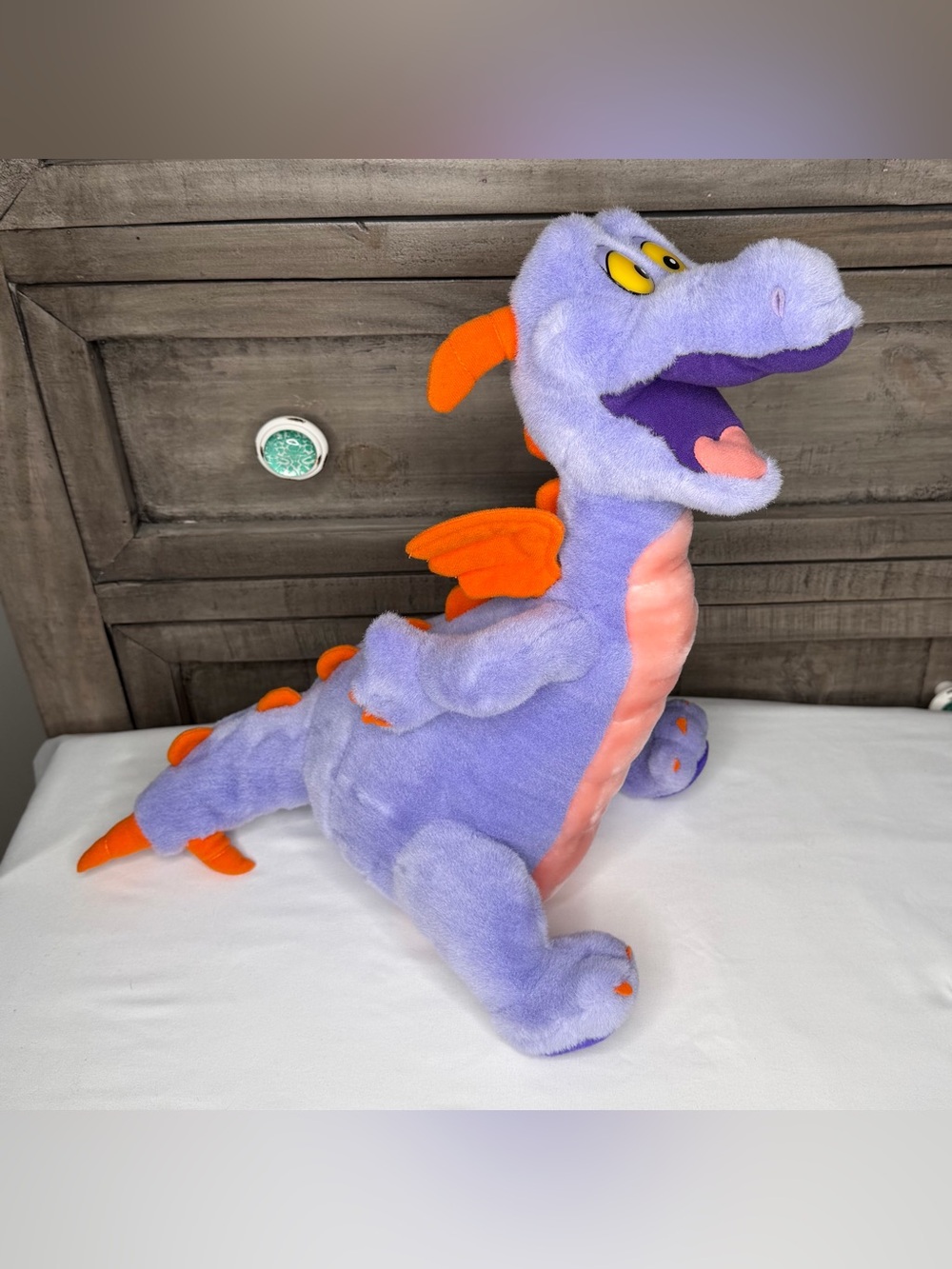 Vintage WDW 1980s EPCOT Figment Dragon Plush Plastic Eyes Open Mouth 15 inches
